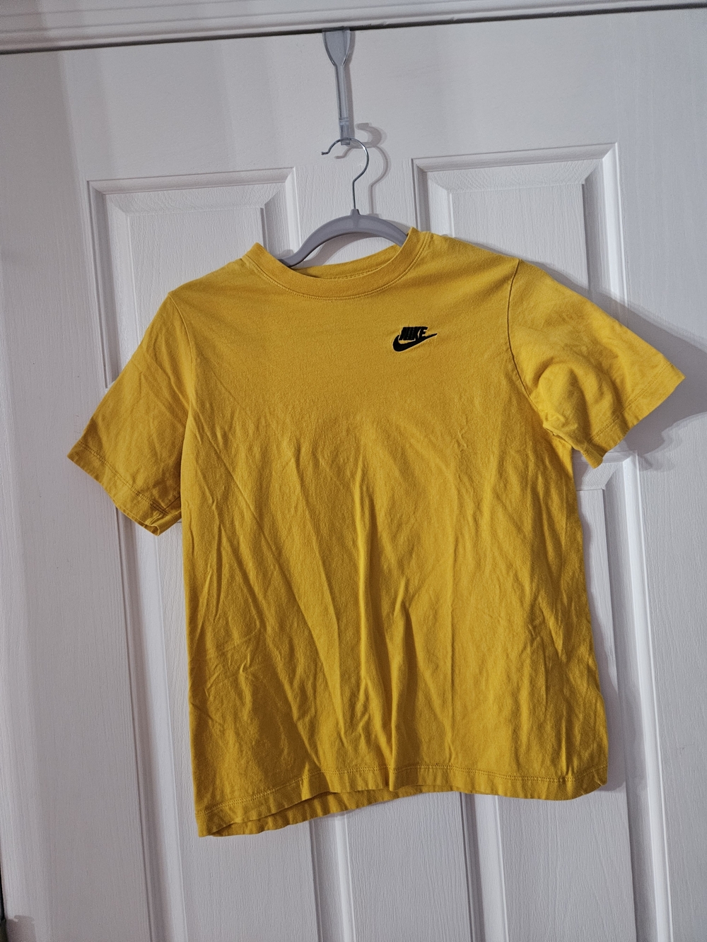 Nike Boy's Yellow Short Sleeve Tee with Black Swoosh XL